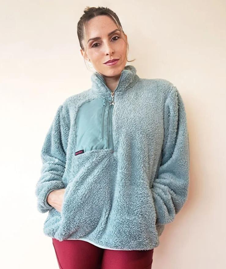 Casaca Polera Casual Kinetix Teddy Oversized Jade Mujer Generico
